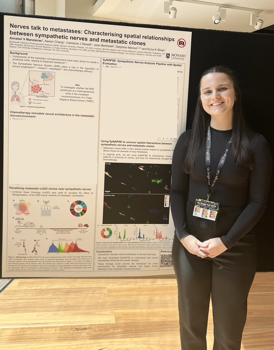 Annabel Manoleras (@annabelvarvara) on Twitter photo Resolving single metastatic LeGO clones in the tumour microenvironment? We got you. <a href="/CNI_lab/">Cancer Neural-Immune Lab</a> <a href="/delphine_merino/">Delphine Merino</a>
Thank you to #ozsinglecell23 for the opportunity to show off my spatial imaging analysis pipeline in the lightening talk and poster sessions. #LeGO #nerves Resolving single metastatic LeGO clones in the tumour microenvironment? We got you. <a href="/CNI_lab/">Cancer Neural-Immune Lab</a> <a href="/delphine_merino/">Delphine Merino</a>
Thank you to #ozsinglecell23 for the opportunity to show off my spatial imaging analysis pipeline in the lightening talk and poster sessions. #LeGO #nerves