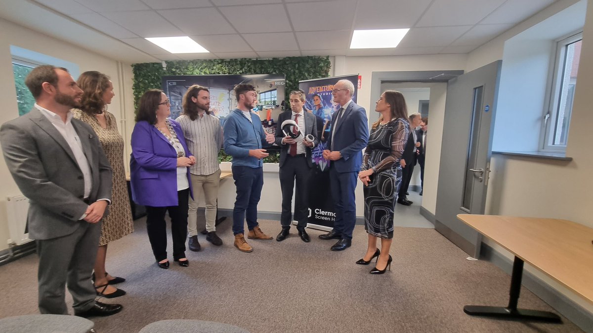 LEOWicklow's tweet image. We are having a fantastic afternoon at the opening of our neighbouring Clermont Screen Hub - a creative work space for businesses in the content creation and createch sectors.

 #screenhub #wicklow