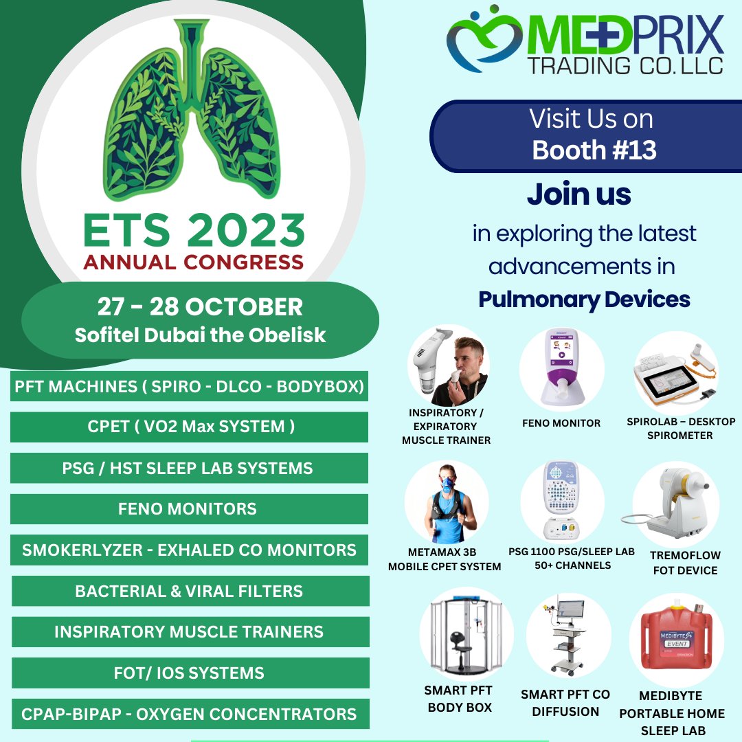 MedprixCo's tweet photo. Join Us ETS 2023 Annual Congress at Booth No#13: Where Expertise Meets Innovation!
#ETSAnnualCongress2023 #Medprix #MedicalEquipments #MedicalEquipmentsSupplierUAE #EmiratesThoracicSociety https://t.co/Xag9RSvL9C