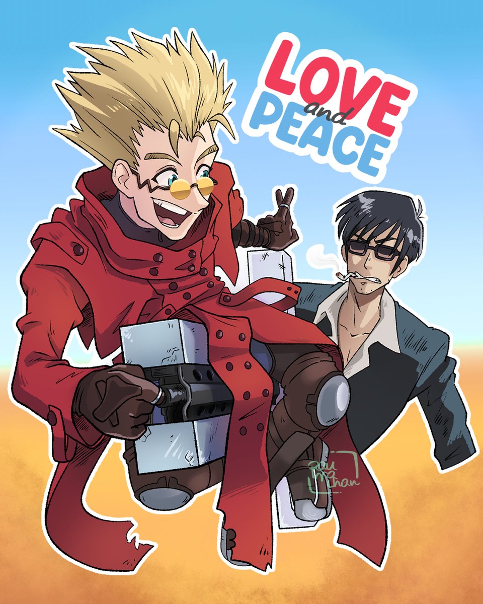 Love and Peace! 

#trigun #trigun98 #vashthestampede #NicholasDWolfwood #vashandwolfwood