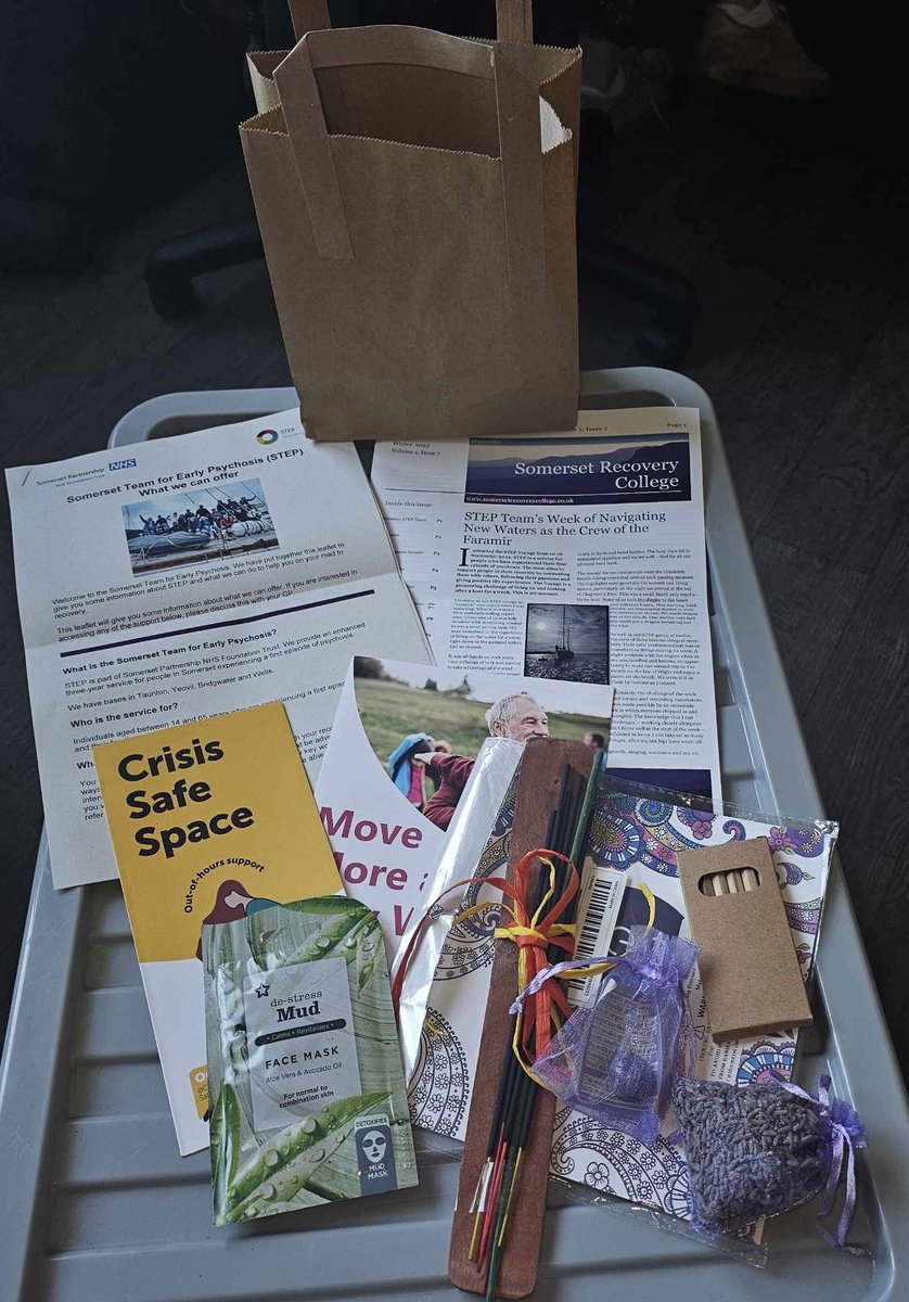 1 week to go until the STEP Famillies and carers well-being day held at <a href="/HuntshamCourt/">Huntsham Court</a> lots of relaxation planned. 
A step family member helped to fill our well-being goodie bags which will be handed out on the day - all very exciting !! <a href="/SomersetFT/">Somerset NHS Foundation Trust</a>