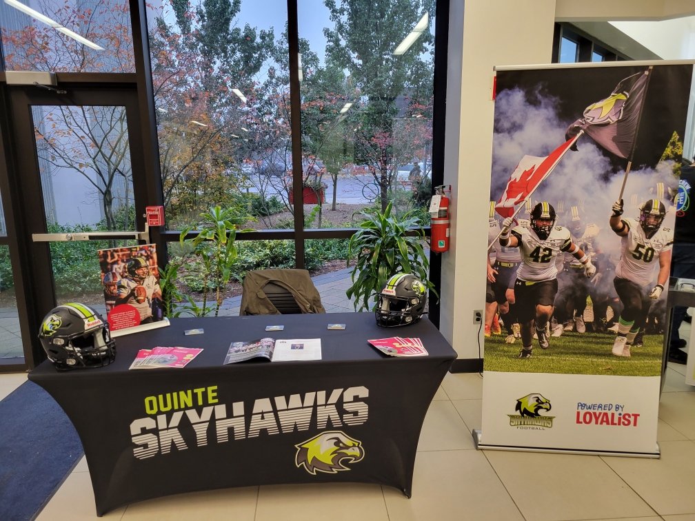 We are all setup! Stop by and say hi! We are here till noon! Open House <a href="/LoyalistCollege/">Loyalist College</a> <a href="/TheOFCFootball/">The Ontario Football Conference</a>