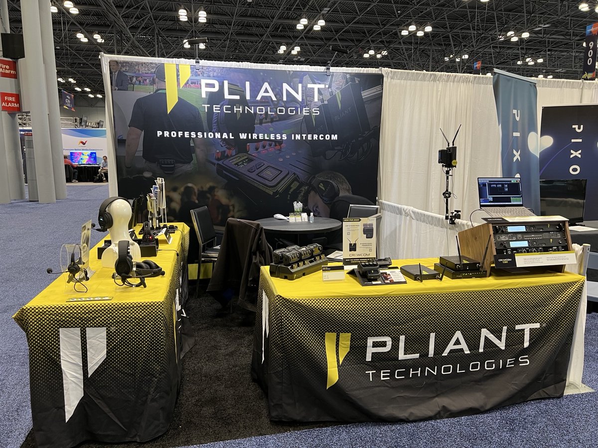 4Pliant's tweet photo. Going to @NABShow New York today?
Stop by and see us in booth 1144 to get a demo of our professional wireless intercom solutions, including our NEW MicroCom 900XR All-In-One headset! #WirelessIntercom #4Pliant https://t.co/5PkBHJx79V