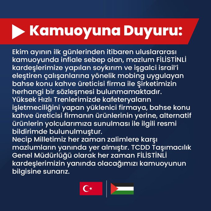 TCDD'den Starbucks karar�