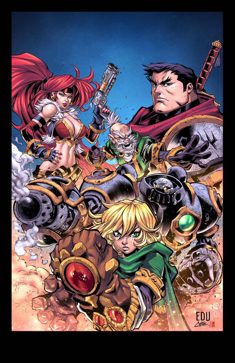 I got to color this amazing Battle Chasers piece by @EDUARDO43144759 with inks by @Rod_Tsumura .

This is one of my favorite comics of all time so it was a blast working on this.

#comicbookcolorist #colorartist #battlechasers #joemad @AirshipSyn @JoeMadx