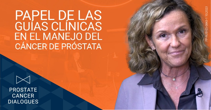 BayerEspana's tweet photo. El Dr. Alcaraz conversa sobre la importancia de las Guías Cínicas de la EAU para el #CáncerdePróstata junto a la Dra. María José Ribal, chair of the EAU Guidelines office, en una nueva entrega de #DiálogosenCáncerdePróstata.