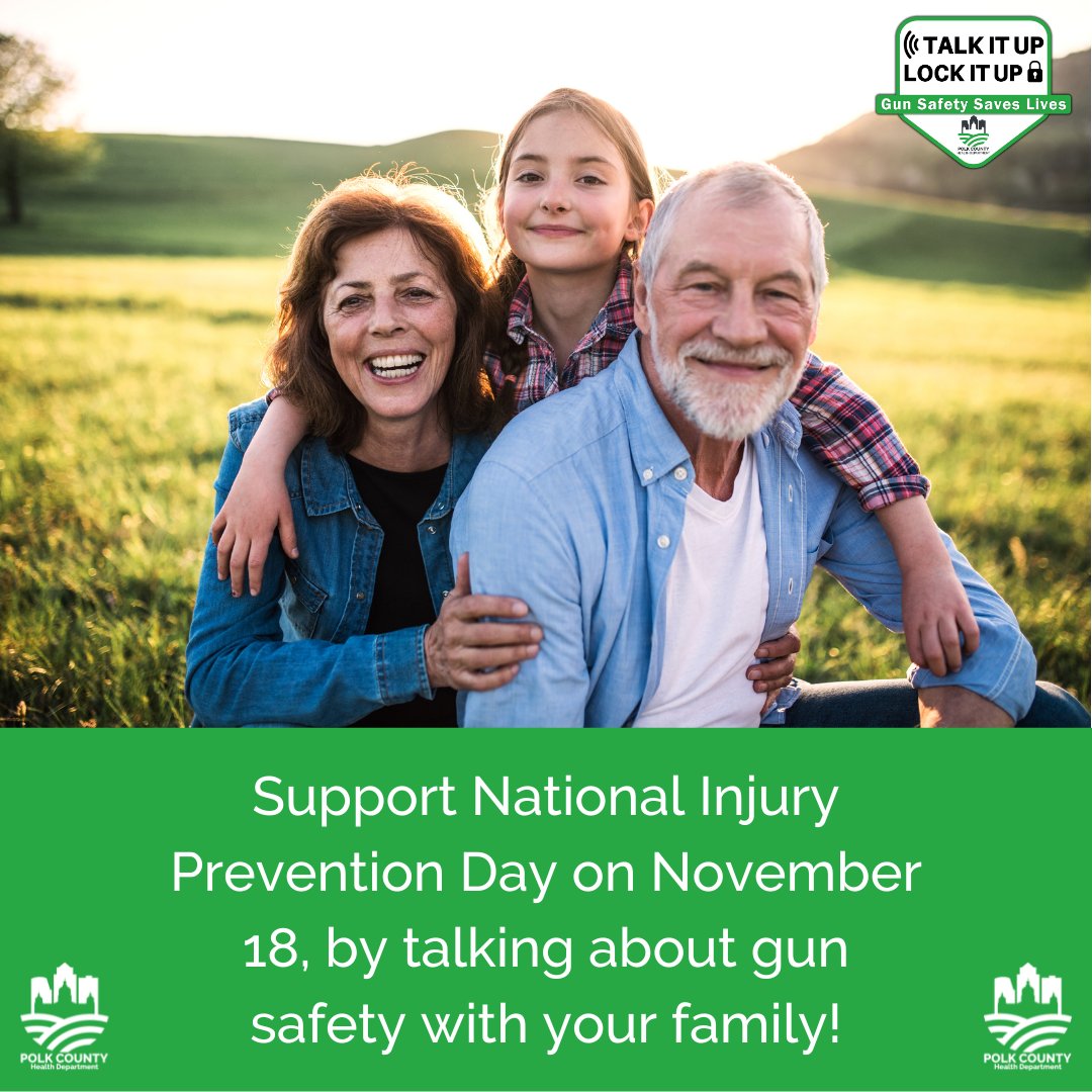 We are participating in this year’s National Injury Prevention Day.

On 11/18, Polk County Courthouse, along with other buildings across Polk County &amp; the nation, will be illuminated in green light to raise awareness about gun injuries and other preventable child injuries.