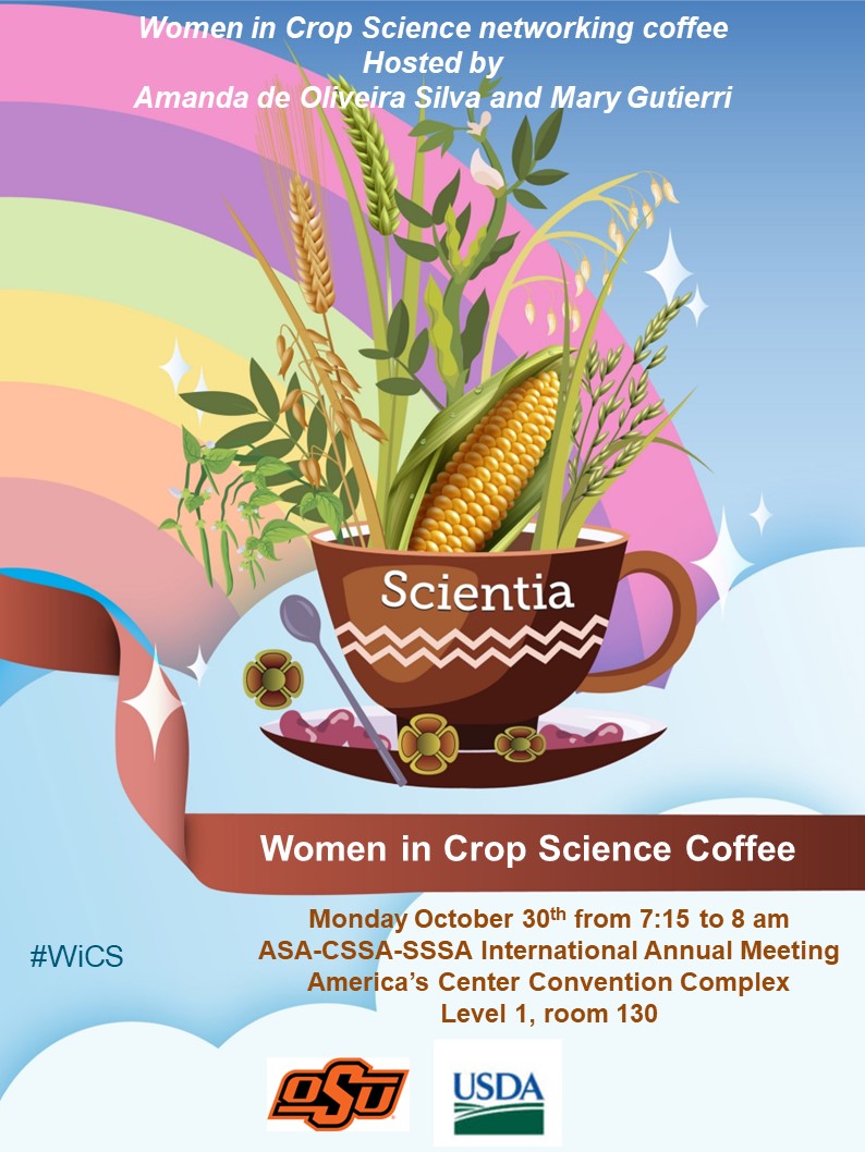 Are you planning to attend the #ACSmtg <a href="/ASA_CSSA_SSSA/">Agronomy, Crop, and Soil Science Societies</a> next week?
Join <a href="/Wheat_MaryG/">Mary Guttieri</a> and I for a Women in Crop Science networking coffee. All genders are welcome!
Link below with more info about our network👇
womenincropscience.org
Looking forward to seeing you there!
Please share