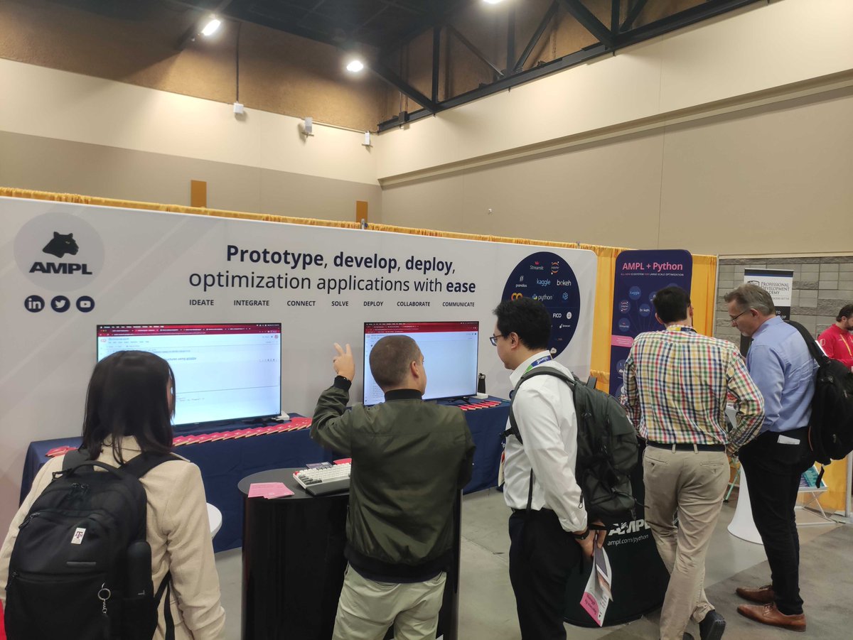 AMPLopt's tweet image. We had an amazing time in Phoenix at @INFORMS2023  last week!🌵Huge thanks to everyone we spoke with at last week’s INFORMS conference!🚀Special shout-out to those who attended our workshop and tutorials; your engagement was remarkable. Let’s keep this momentum going!#informs2023