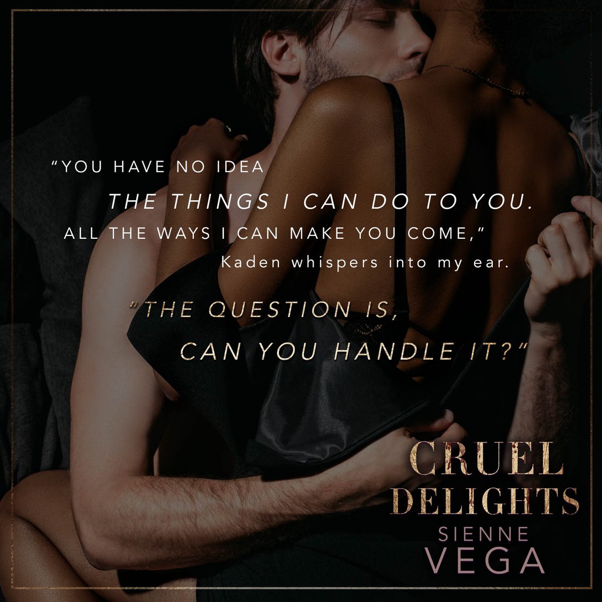 love_diverse's tweet photo. 🖤💛New Release!💛🖤 
Prepare to fall in love with a dark and obsessive stalker romance that’s NOT for the faint of heart when you read Cruel Delights by Sienne Vega. 
https://t.co/yE1ZowAxzV 
#Romance #IRromance #RomanticSuspense https://t.co/2Ud3ePD5TS