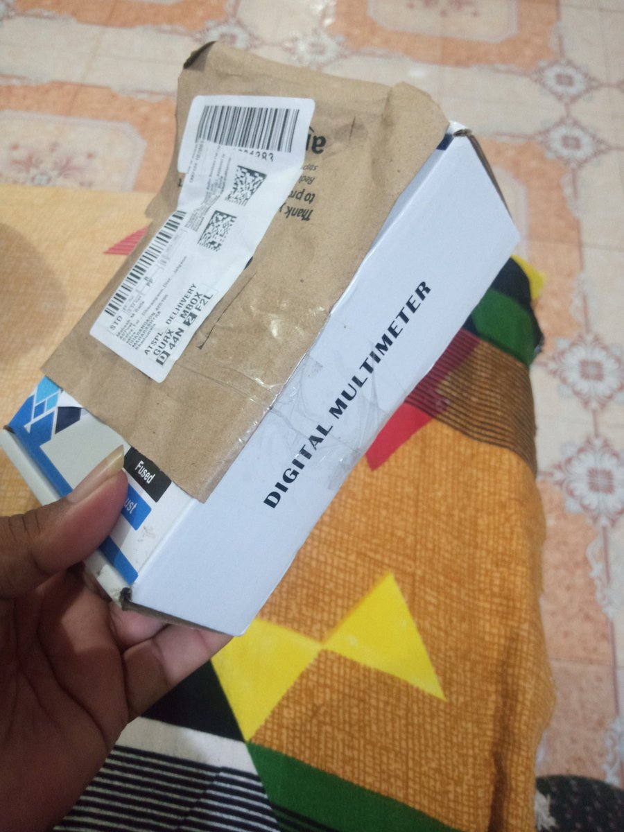 maheshrade's tweet photo. I was purchased multimeter from @amazonIN . Product received but no safety packing, no wrapping just  product box. One could easily change or steal electronic product. Thanks God no damages with product but it's poor packing not acceptable. https://t.co/FBQmFHqK4g