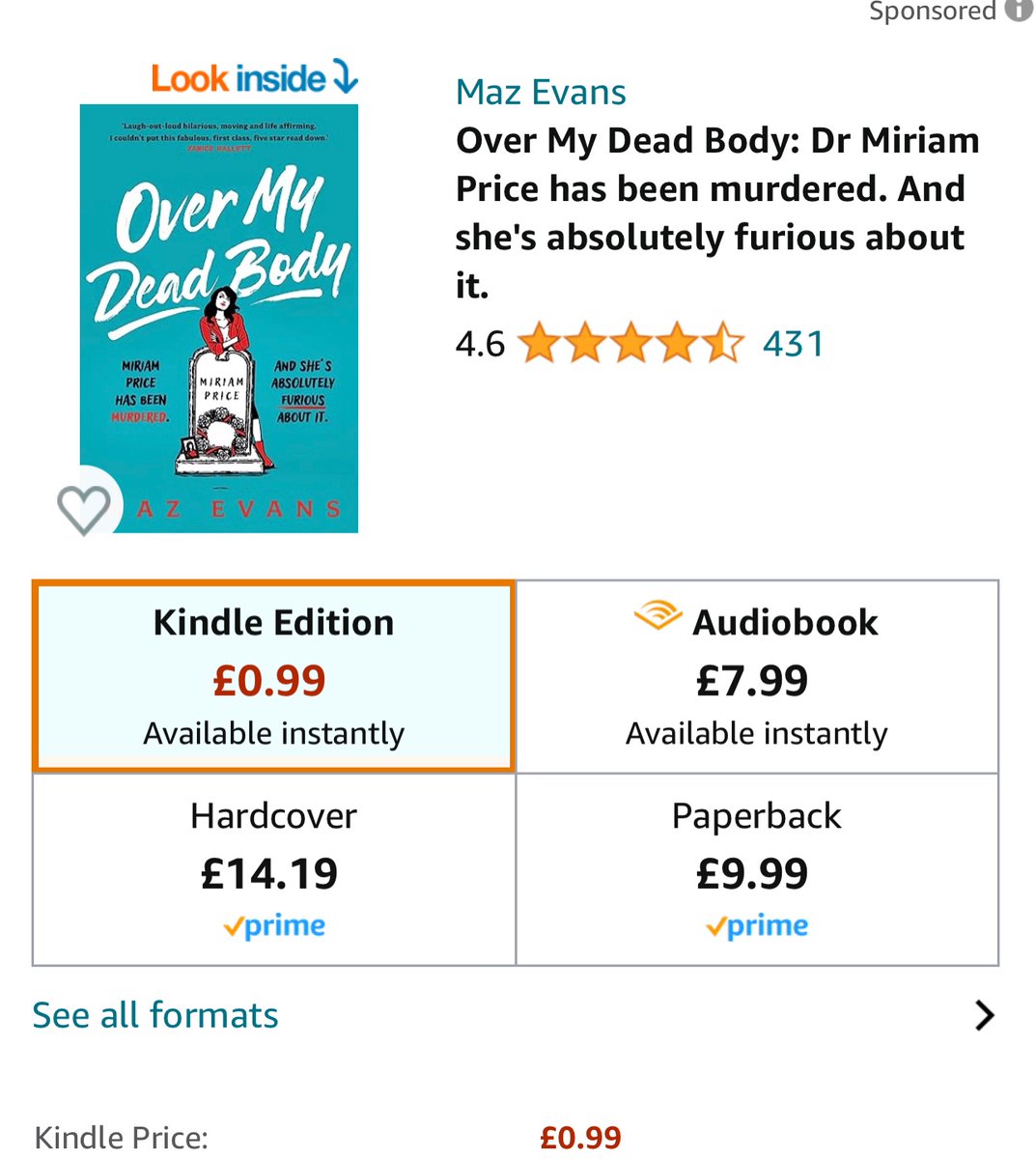 My dears… just an impolite reminder that there are only a few more days of OVER MY DEAD BODY, my comedy crime debut, being on the 99p Kindle deal… xxx