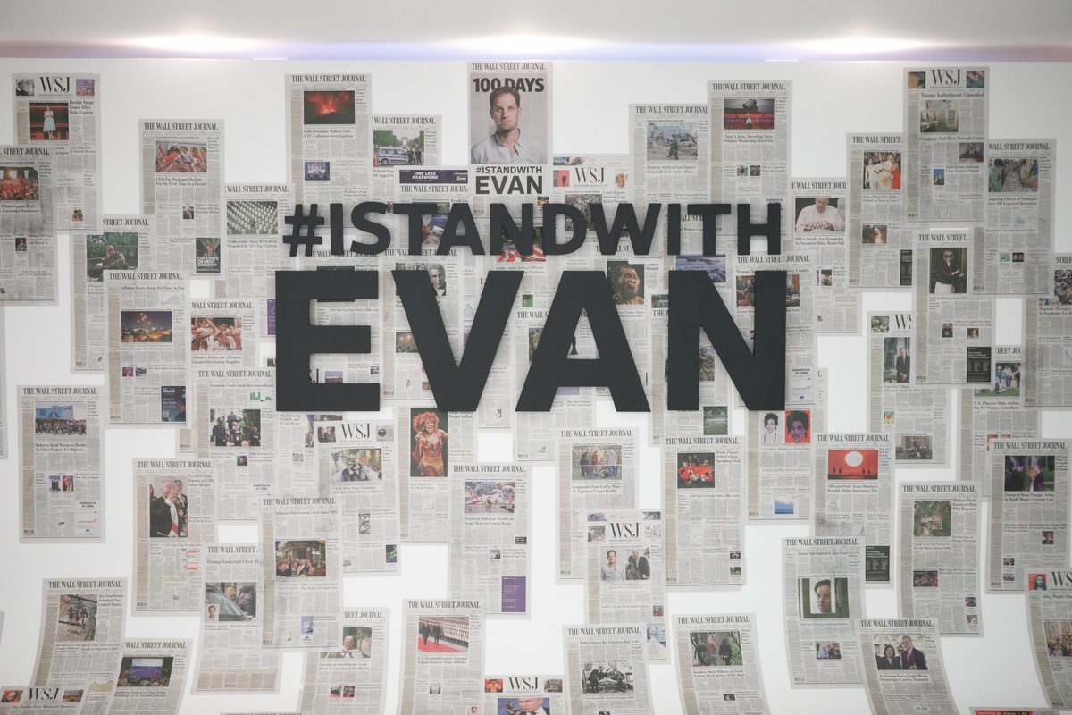 Today is my @WSJ colleague Evan Gershkovich's 32nd birthday. Instead of celebrating, he is locked in a Russian jail for doing his job as a reporter. #IStandWithEvan