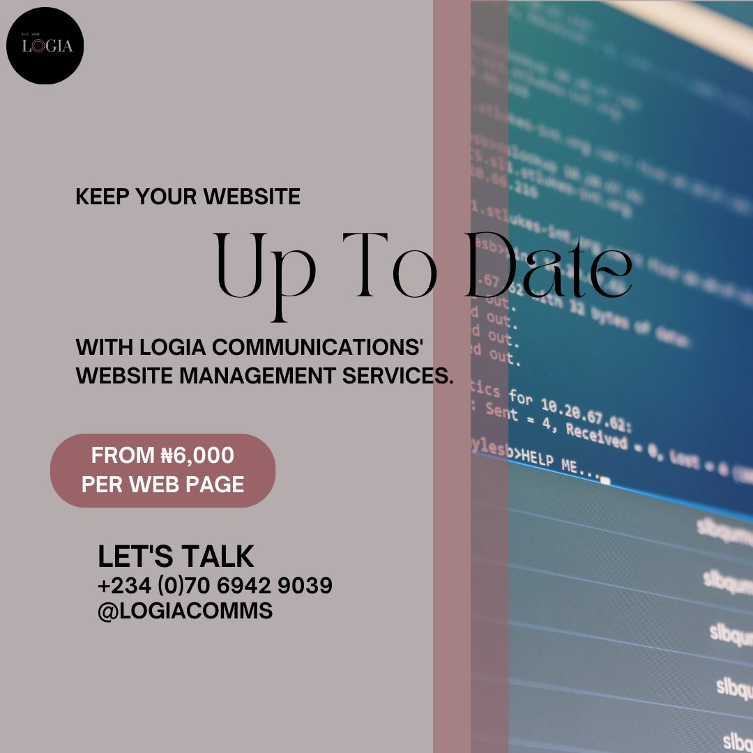 LogiaComms's tweet image. Do you know that your inactive website is costing you money? It's like paying rent for a shop and keeping expired products on a shelf.
When you do this online, customers can't find you and even when they do, none of your content is current. So they move on.
#webdeveloperlagos