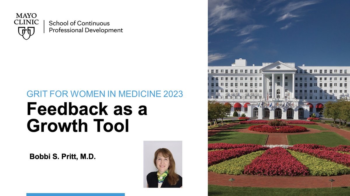 Don't miss 'Feedback as a Growth Tool' from Bobbi S. Pritt, M.D. #MayoGRIT @ParasiteGal @SMoeschlerMD @anjalibhagramd
