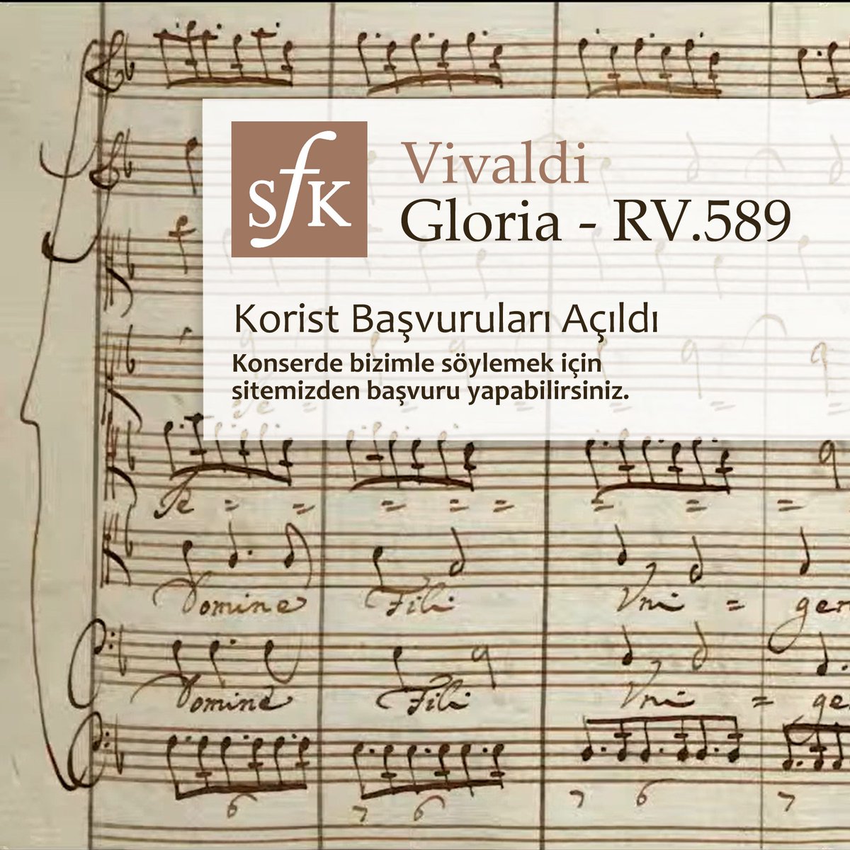 Antonio Vivaldi'nin Re major RV. 589 Gloria eserini 9 Aralık 2023'te Bilkent Senfoni Orkestrası ile seslendireceğiz. Bu konserde koromuzda yer almak isteyen koristler 3 Kasım'a kadar sitemizden başvuruda bulunabilir. saygunfilarmonikorosu.com/korist-al%C4%B…