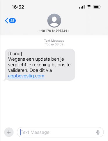 pncrs's tweet photo. I am not banking with @bunq but this doesnt look right #phishing #scam : https://t.co/62O1OfOOO2
