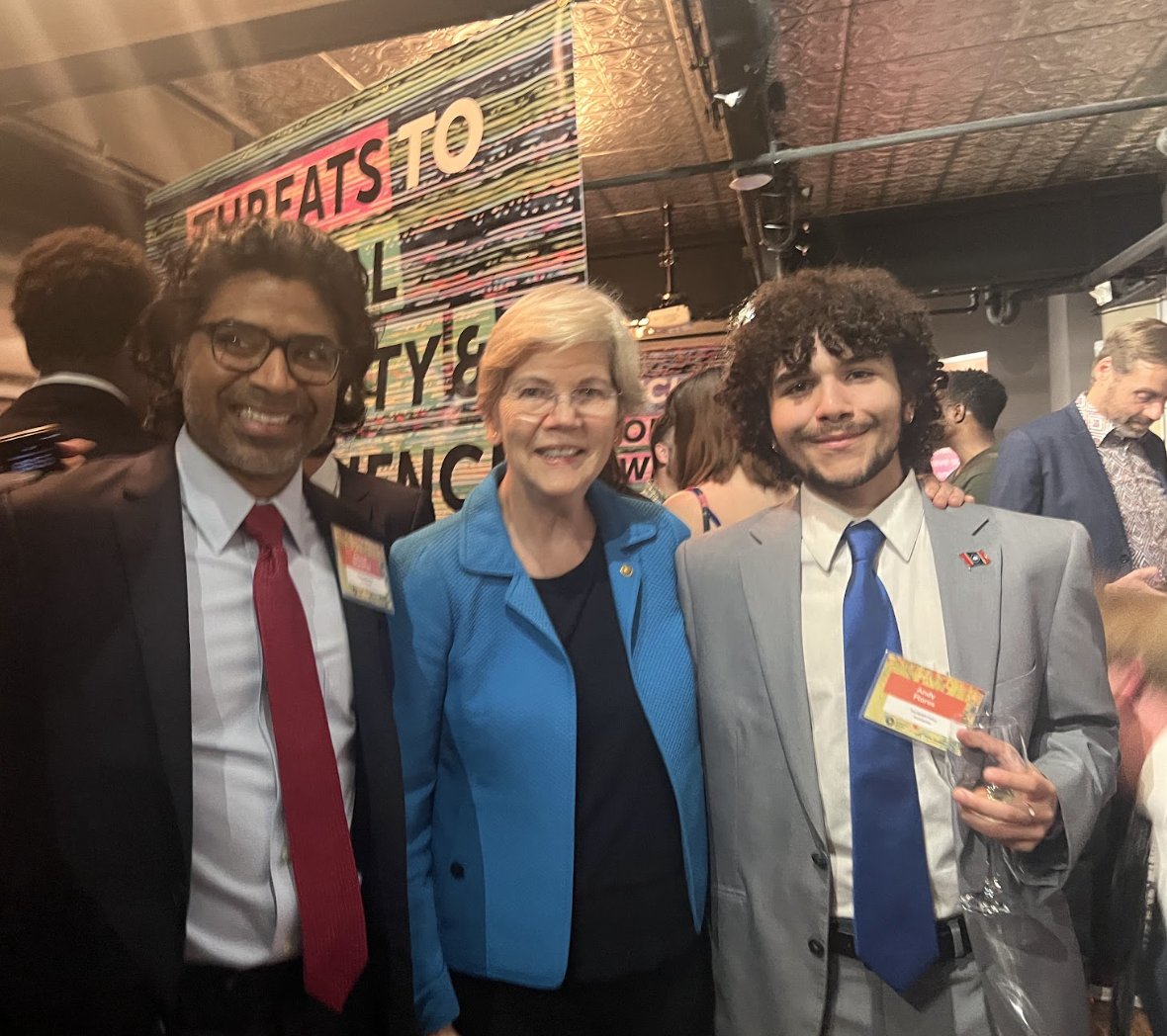 NewHeightsComms's tweet photo. New Heights had a blast supporting @EconomicSecProj's event last night on #AntiMonopoly in the age of #AI. Experts @chrishughes  and @GaneshSitaraman spoke to the audience, with @SenWarren in attendance, on the critical moment our nation finds itself in regarding AI regulation. https://t.co/g49hRXKzkK