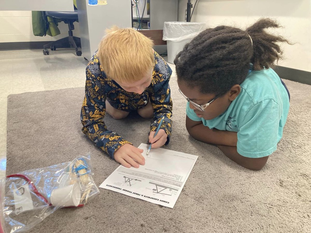 TalawandaSTEM's tweet photo. Marshall 4th &amp; 5th graders are imagining, planning and designing a candy launching machine. Check out the collaboration in these pictures! Stay tuned for updates as they bring these ideas to life. https://t.co/1JDYRqGRKN