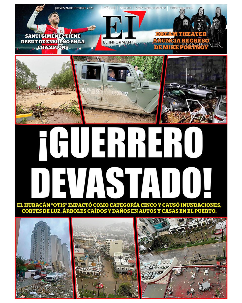 QuePocaMadreMex's tweet photo. 🙌🏻Buenos días, les compartimos las portadas de los diarios más importantes en #México🇲🇽, para este #Jueves 26 de Octubre.
Recuerden que hoy el programa #HoyNoCircula aplica para vehículos con engomado #verde🟢, terminación de placas 1 y 2, holograma 1 y 2. #CDMX #Edome https://t.co/jHqookdTa3