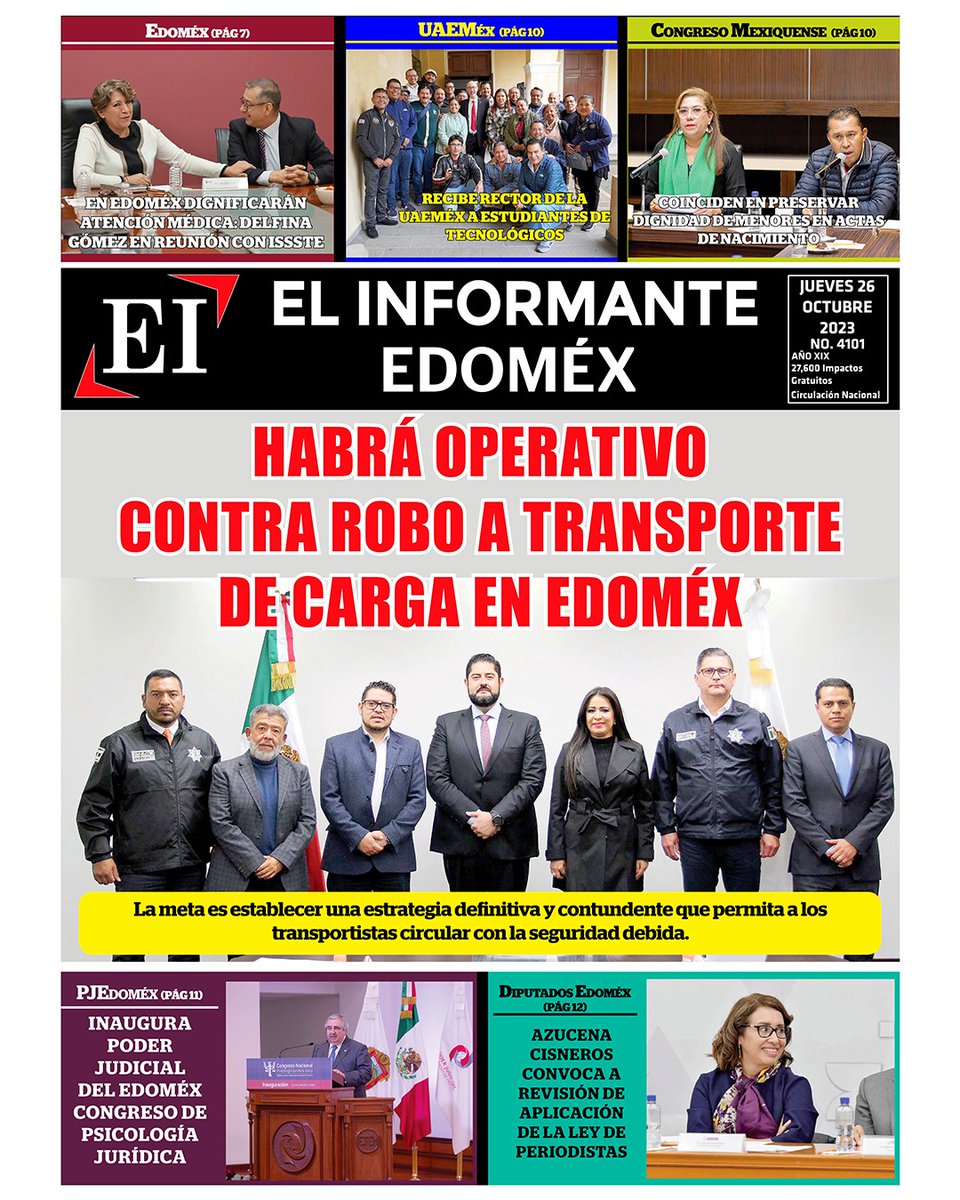 ElInformanteMX's tweet photo. 🙌🏻Buenos días, les compartimos las portadas de los diarios más importantes en #México🇲🇽, para este #Jueves 26 de Octubre.
Recuerden que hoy el programa #HoyNoCircula aplica para vehículos con engomado #verde🟢, terminación de placas 1 y 2, holograma 1 y 2. #CDMX #Edome https://t.co/Q7aAverSVG