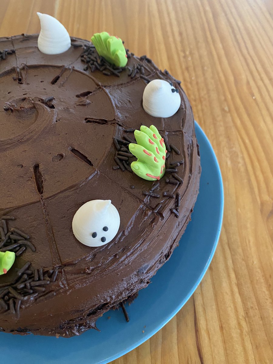 Se está quedando una tarde muy terrorífica… 👻🧟‍♀️
Apetece un poco de tarta de chocolate con fantasmas y zombies???