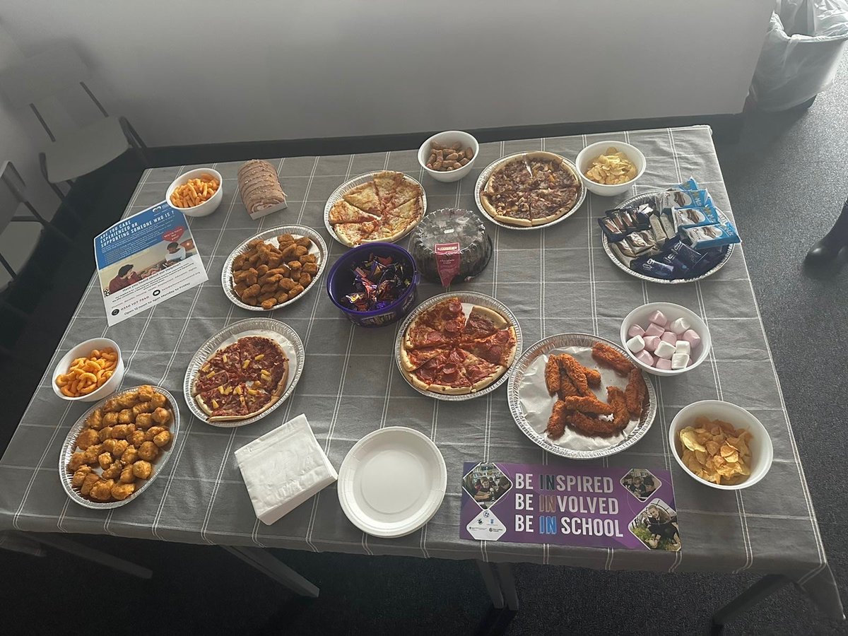 As part of #CEW23 we celebrated our care experienced young people with a lunch for them today. Massive thanks to Mrs Fraser for organising.  🍕🍰👏🏻🎉