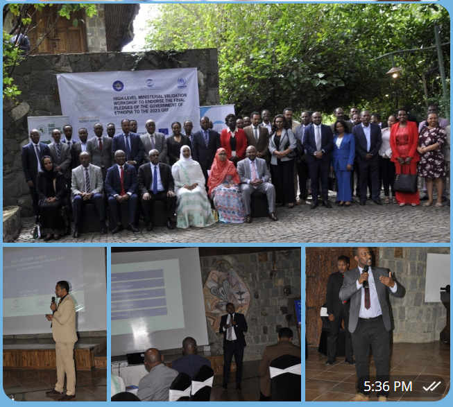 RRSEthiopia's tweet photo. Ethiopia has officially endorsed policy #pledges and commitments for the upcoming 2nd Global Refugee Forum (#GRF) to be held in Geneva, Switzerland in December 2023, today at Kuriftu Resort, Bishoftu. https://t.co/M7VVxAQgAr