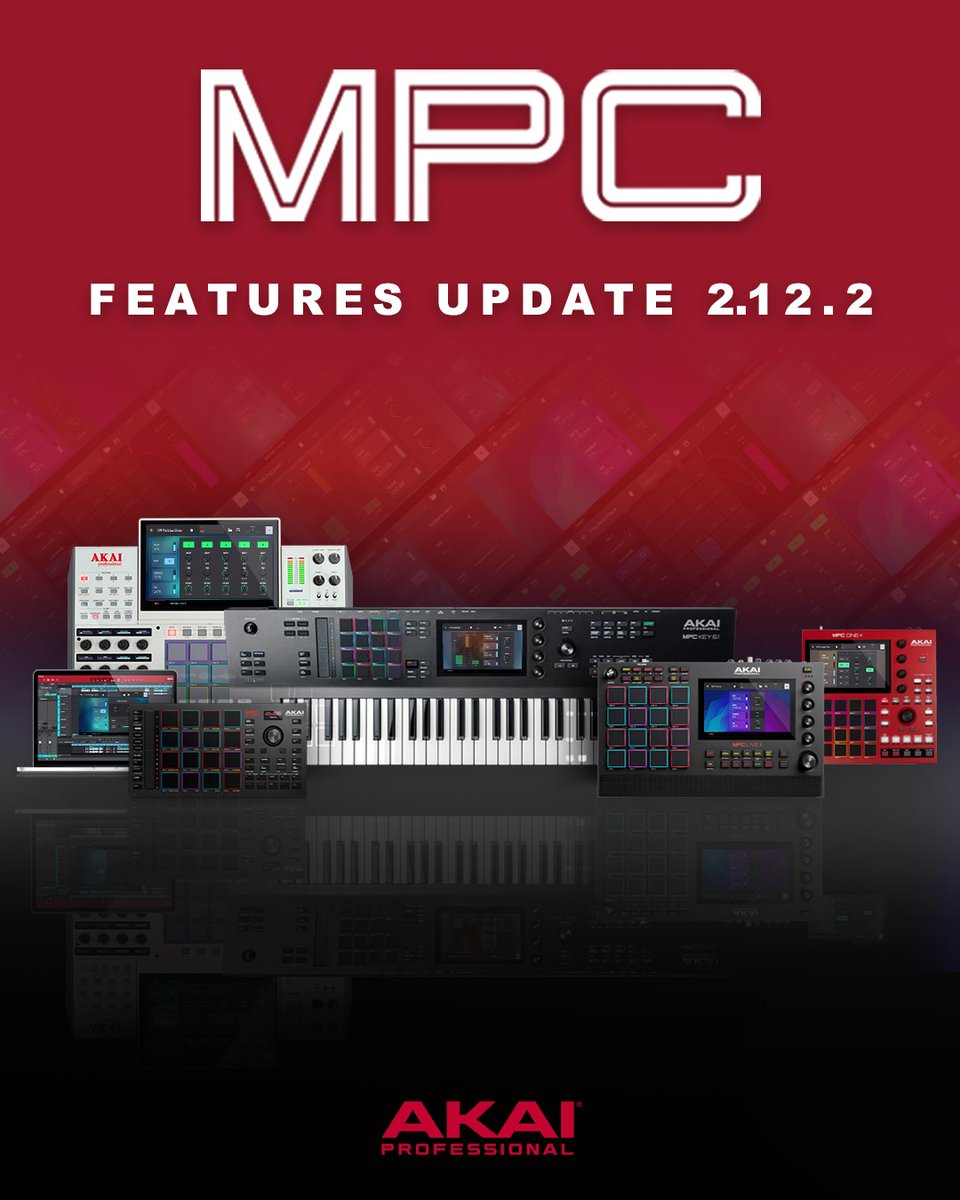 NOW AVAILABLE- MPC 2.12.2 features update for MPC standalone and MPC2 desktop. Hit the link to download the new update, featuring 5 new insert effect plugins: akaipro.com/mpc-software-f…