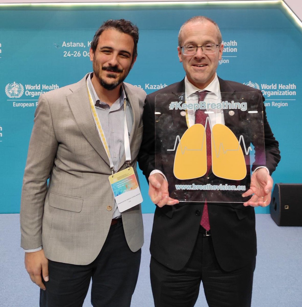 Thanks for your support to #LungHealth, dear @hans_kluge!

Looking forward to working  with you to #KeepBreathing.

#RespiratoryDisease is the 3rd cause of the death in the EU, affecting patients, economies and societies.

We need action now: bit.ly/499l7HN

#RC73Astana
