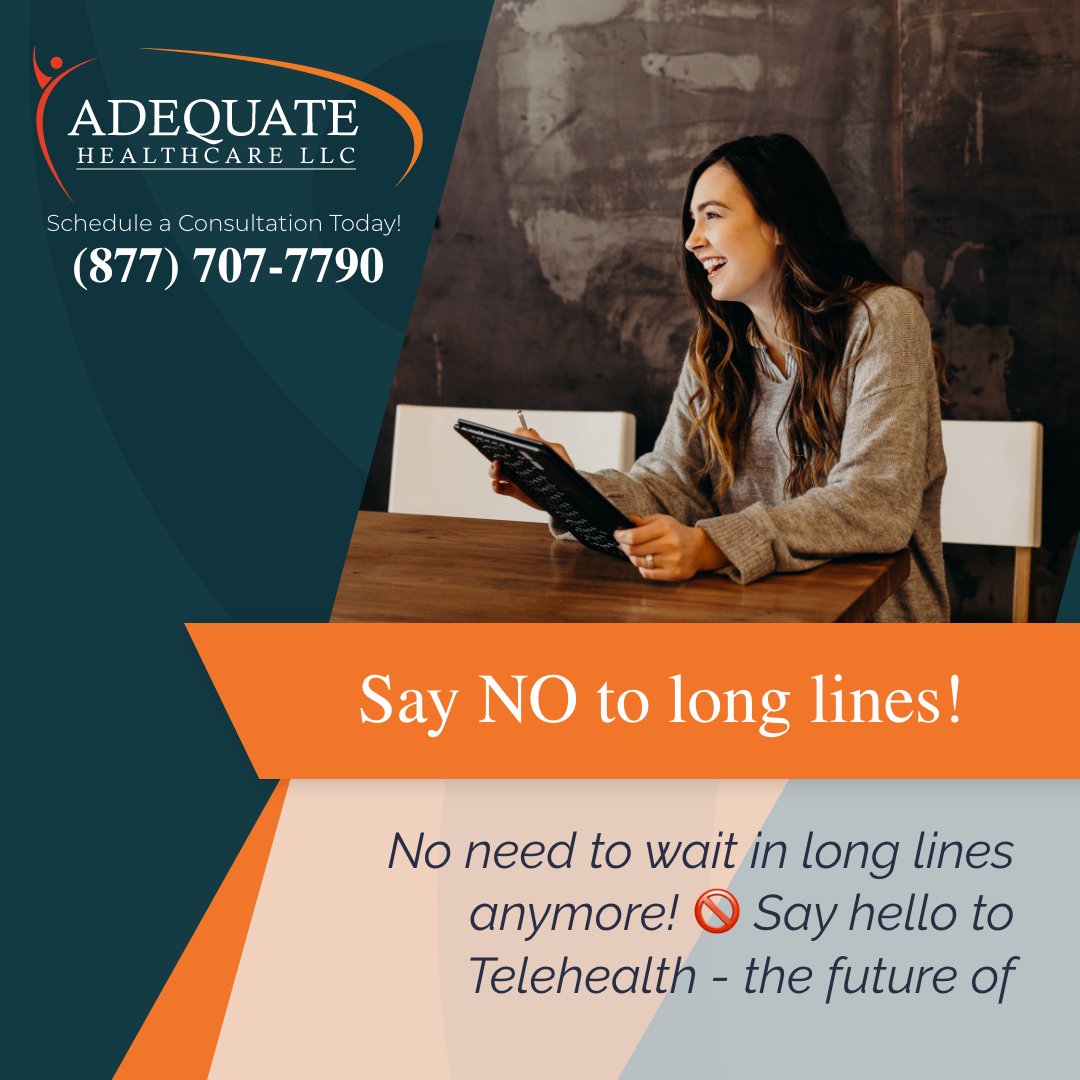 No need to wait in long lines anymore! 🚫 Say hello to Telehealth - the future of healthcare. Fast, easy, and just a click away. #TelehealthRevolution #VirtualCare #EasyAccess 📱 (877) 707-7790