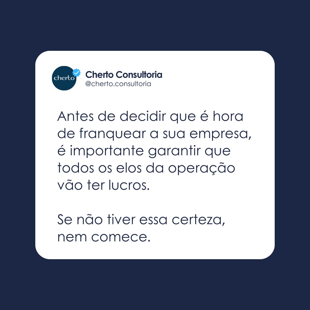 Cherto's tweet photo. Franquia precisa de planejamento, conhecimento e cuidado.

Confira o texto completo em nosso Instagram:
https://t.co/oIRN3OWFZf

#franchisinguniversity #franchising #franquia #expansãodenegócios #curso #educacaocorporativa https://t.co/vos63KhXKP