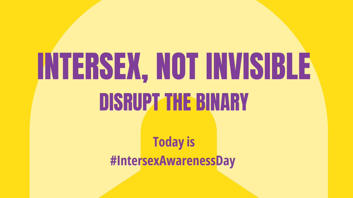 Today is #IntersexAwarenessDay

The purpose of Intersex Awareness Day is to educate the public, medical professionals and policymakers about the issues faced by intersex individuals, intersex variations and the need for respectful and supportive healthcare practices.

#Thread