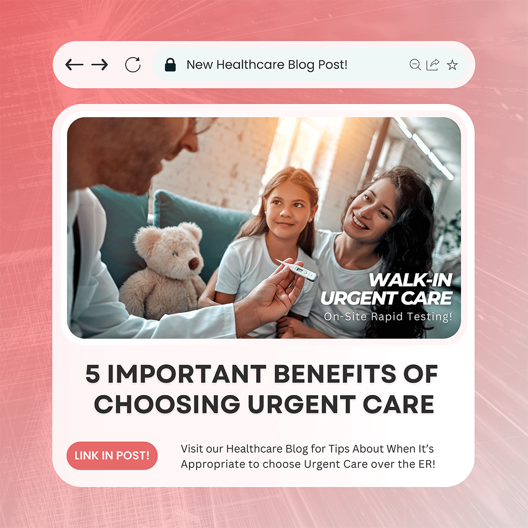 Life gets busy, and accidents happen! 

Visit our Healthcare Blog: bit.ly/3MdJUk8 to learn about the benefits of Urgent Care over other options, and when it is appropriate to visit our Walk-In Urgent Care Clinic!

#NewBlogPost #HealthcareTips #BlogPost