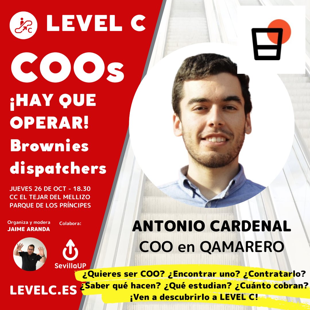 Hoy a las 18.30, en el CC El Tejar del Mellizo, #LevelC #Sevilla. Foco en #COO #Chief #Operating #Officer #Director #Operaciones con 3 #profesionales de referencia en #Sevilla. Si quieres saber más, contratar uno, o orientarte a este puesto, ¡ven! ow.ly/p7Te50Q0VfQ
