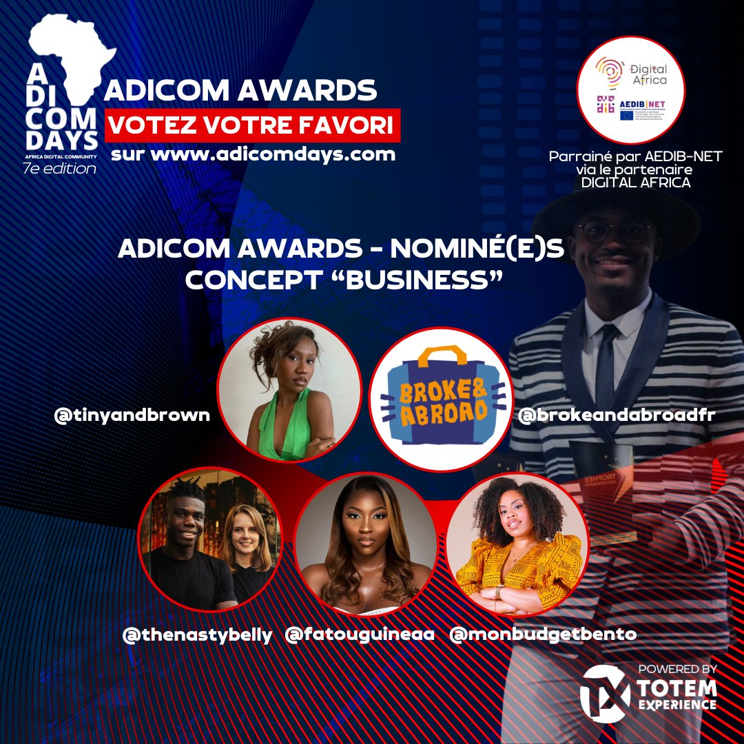 adicomdays's tweet photo. La compétition pour les #ADICOMAWARDS 2023 est plus intense que jamais ! Les finalistes de chaque catégorie sont prêts à briller, et nous avons besoin de VOTRE aide pour les départager. https://t.co/yhKbIFTNfD
