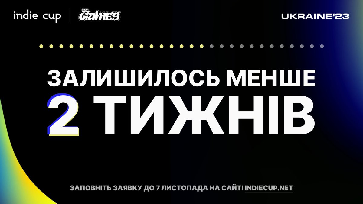 ukrainiangames's tweet photo. Indie Cup Ukraine’23 — ідеальна можливість показати гру, над якою ви зараз працюєте.

Онлайн, безкоштовно, з міжнародним журі експертів. І з благодійними зборами аж до останнього дня фестивалю.

Але треба встигнути надіслати заявку ⏳ https://t.co/4D1IJ0knKv