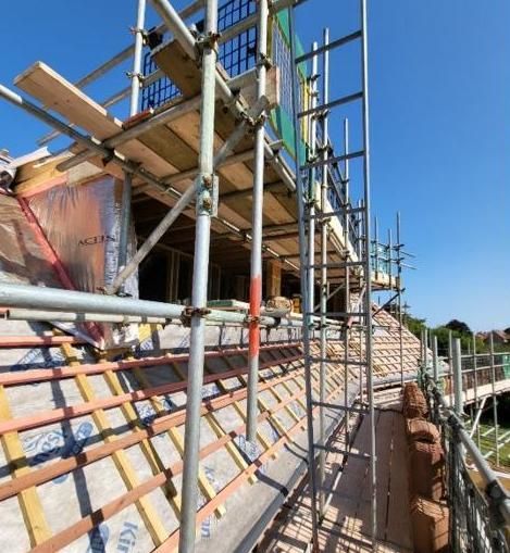 Scaffold ready for zinc fitment to dormers at Lobster Pot. A great opportunity to admire the views from the scaffold! #PropertyDevelopment #PropertyDeveloper #Norfolk #NorfolkCoast