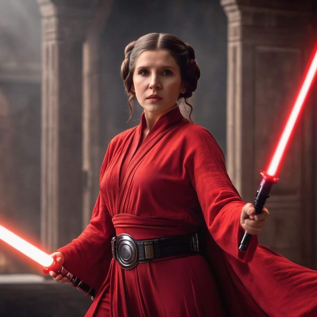 StarWarsEs's tweet photo. Si la Princesa Leia se hubiera aliado a su padre y juntos dominanen la Galaxia sumidos en el Lado Oscuro... https://t.co/YStpZmN3NL
