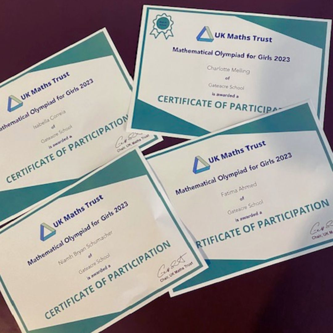 GateacreSchool's tweet photo. Congratulations to our students who took part in the @UKMathsTrust Mathematical Olympiad for Girls 2023! Well done to all who participated!
@gateacremaths
#Maths #MOG #Results  #UKMathsTrust #MathsChallenge #GateacreSchool #GateacreMaths https://t.co/wefV51qBS7
