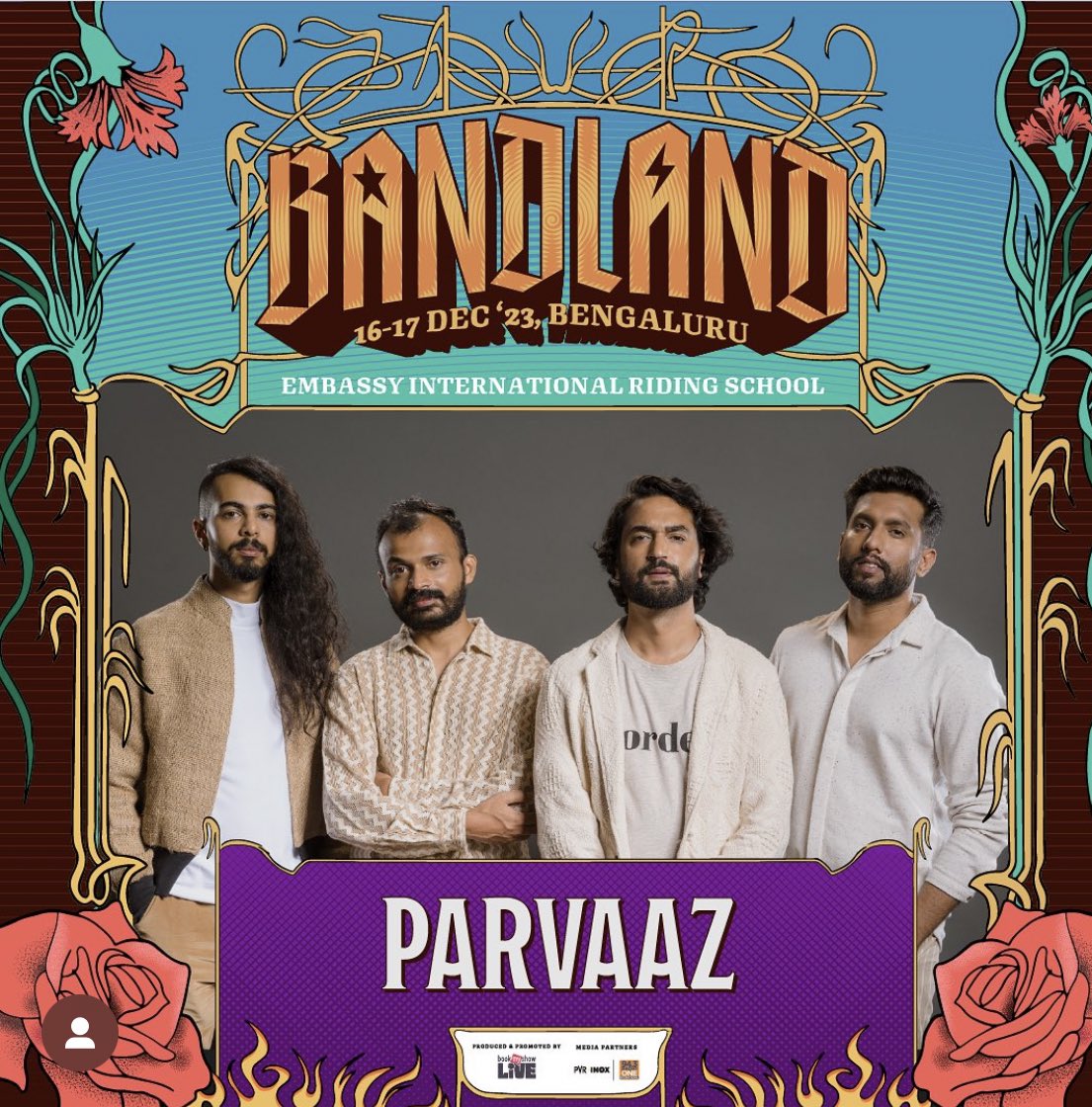 parvaazmusic's tweet photo. Playing a set at @bandland.in along side this stellar line up! Get your tickets from the link in Bio.
@bookmyshowin @bookmyshow.live
#Bandland #BringingLiveBack #BacktoBangalore #MusicFestival #bangaloresveryown https://t.co/x1rC7ZqNOI