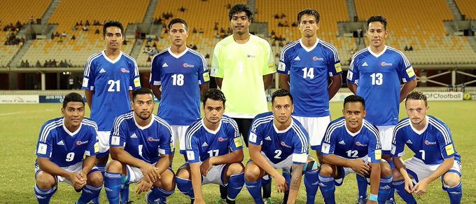 A team group shot of the Samoa men's national football team.