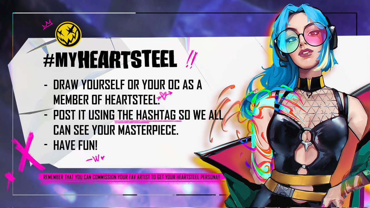 Calling all HEARTBEATS! ✨

It's time to join #MyHEARTSTEEL challenge! 
Can't wait to see all the cool stuff, make-ups and cosplays are welcome too, just ste"a"l our hearts with your art 🫡💗

-w🩵