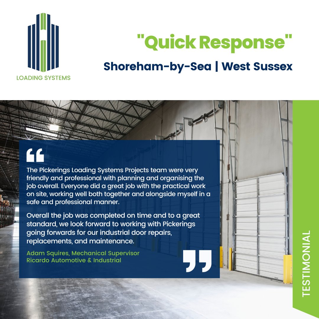 PickeringsLifts's tweet image. &quot;Quick Response&quot;
Shoreham-by-Sea | West Sussex

To read more, please visit: pickeringslifts.co.uk/news/installat…
0800 085 3211

#YourTrustedPartner #LoadingSystems #LoadingBay #RollerShutterDoors #InsulatedDoors #ShorehambySea