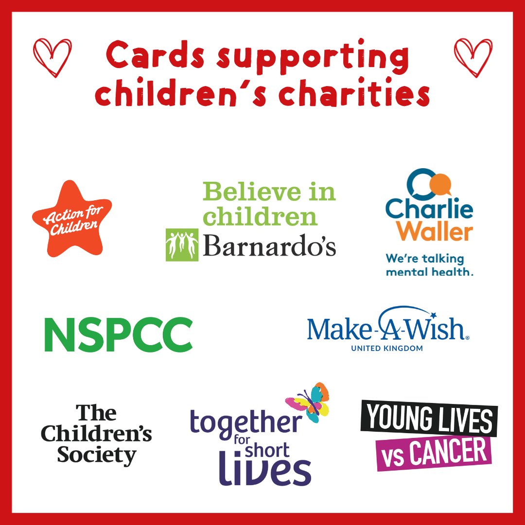 cardsforcharity's tweet photo. We're proud to support these amazing children's charities through the sale of charity Christmas cards. @actnforchildren @barnardos @CharlieWallerUK @NSPCC @MakeAWishUK @childrensociety @Tog4ShortLives @YLvsCancer Shop the full range of charity cards here: https://t.co/jp5LINsZFn https://t.co/5s1fc6j1Ug