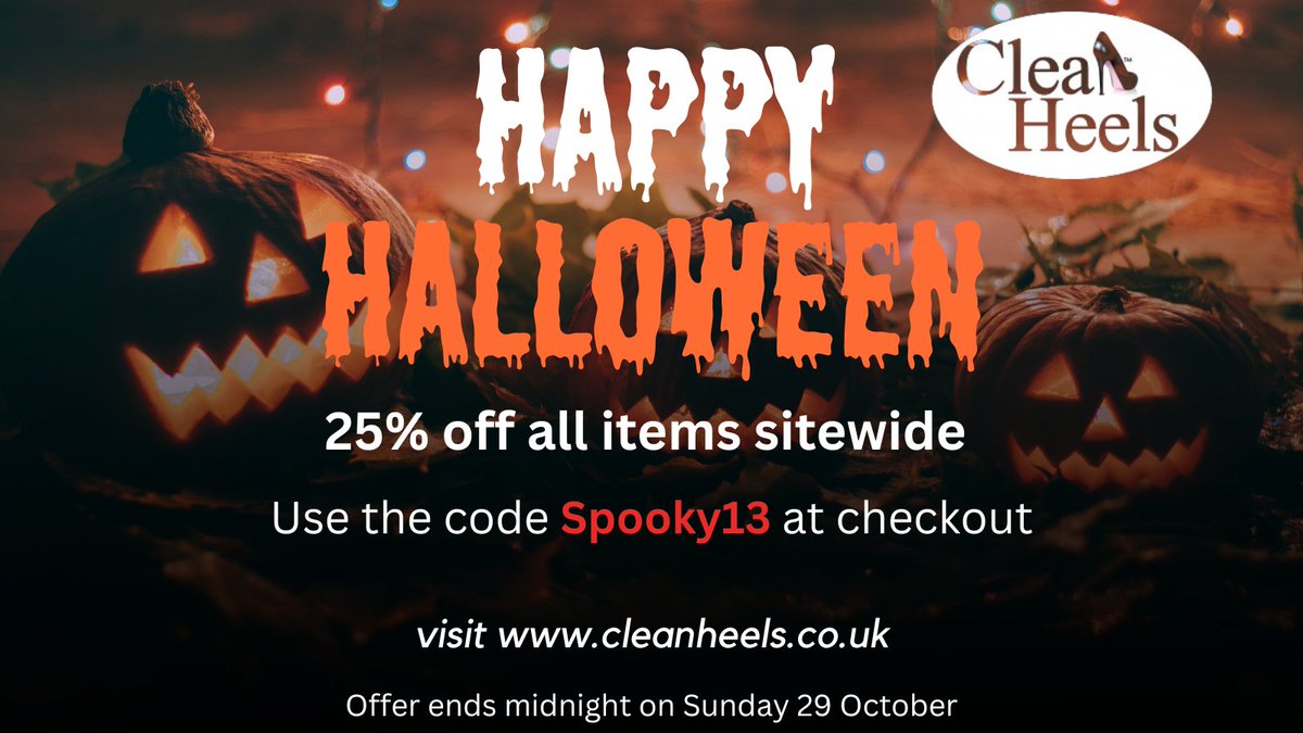 Flash #Halloween sale 25% off from midnight tonight (Thursday!)  Quick, it won't be around for long :-)  #spookymonth #spooky #sale #pumpkins #cleanheels #heelstoppers #highheels #stilettolovers #highheelshoes #ghosts #happyhalloween #halloweenvibes #halloweeniscoming #scary