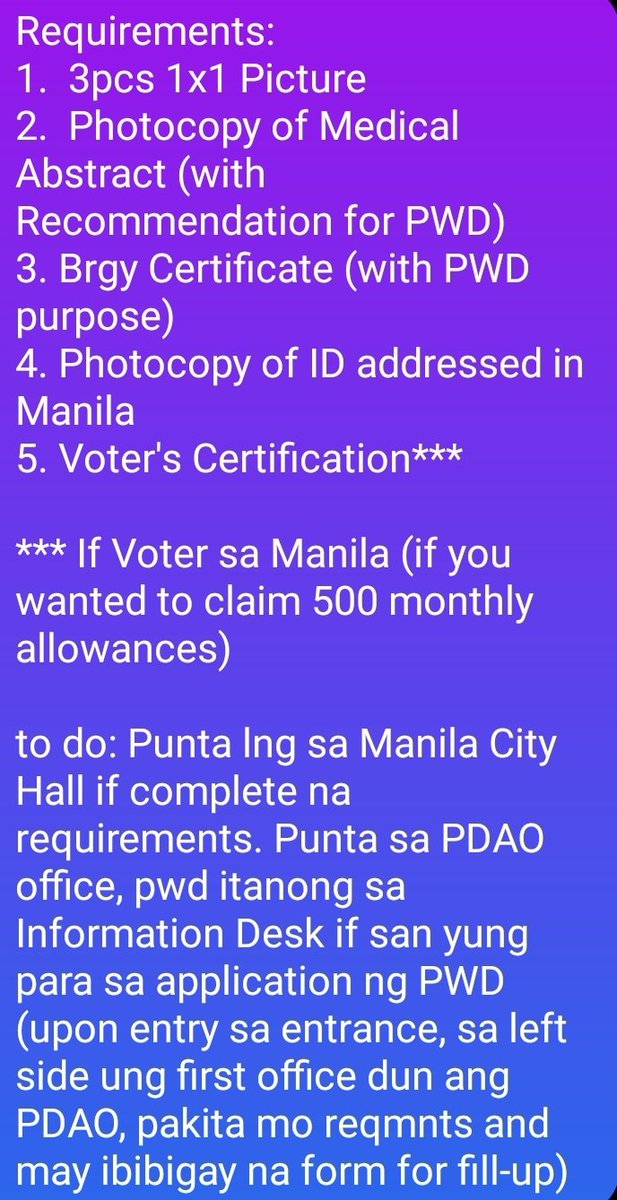 BrycePositive's tweet image. Sharing for those Manileños Sibs na gusto kumuha ng PWD ID 
#plhivstories