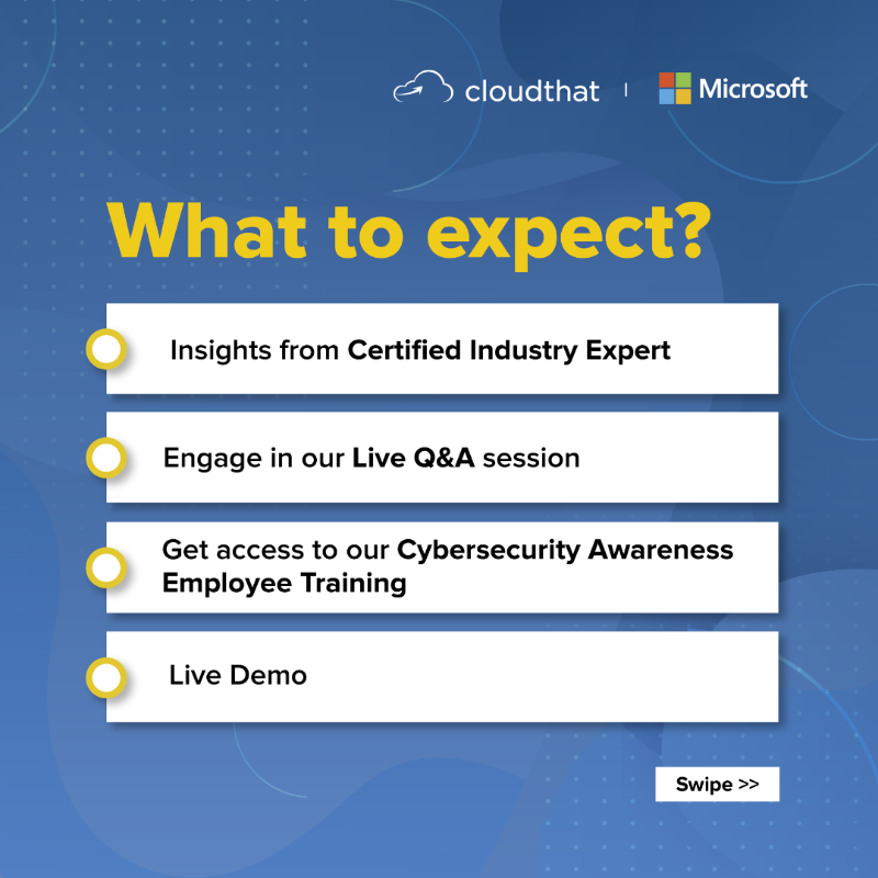 cloudthat's tweet photo. Register now - https://t.co/DASeFfxuQ4
It's time to empower your workforce to fight against #cyberthreats! Join our upcoming #LinkedInLive to learn how #AI is making strides in ushering in a new wave in #cybersecurity.
@Microsoft
#EmployeeSecurity #AIForSafety #ProtectYourData