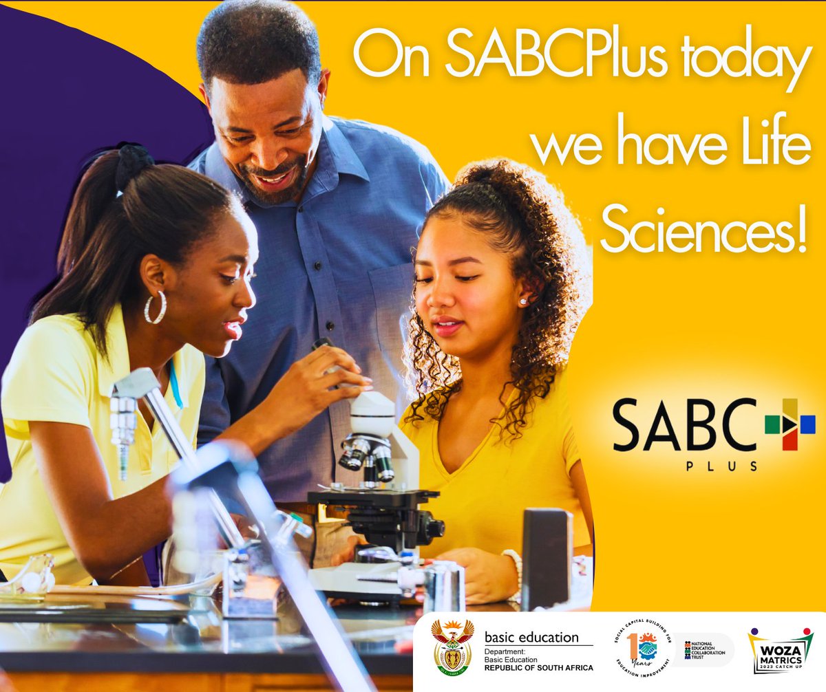 wozamatrics's tweet photo. Please join us at 17:00-18:00 as we revise Genetics. Don’t miss out only on SABCEducation on SABCPlus.

#SmartIsTheNewCool #DBEmatricsupport #SABC+#Openview #DBE #MatricExams #Matric2023 #Matricfinals #matriculation #WozaMatrics #MatricRevision #2023catchup #MatricLive https://t.co/9oqeMTfz7a