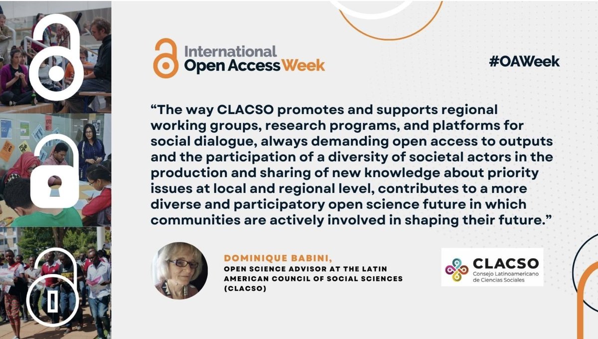 📣“La forma en que CLACSO promueve y apoya grupos de trabajo regionales, programas de investigación y plataformas para el diálogo social, en acceso abierto y con participación de diversos actores sociales en la producción e intercambio de nuevos conocimientos sobre temas…